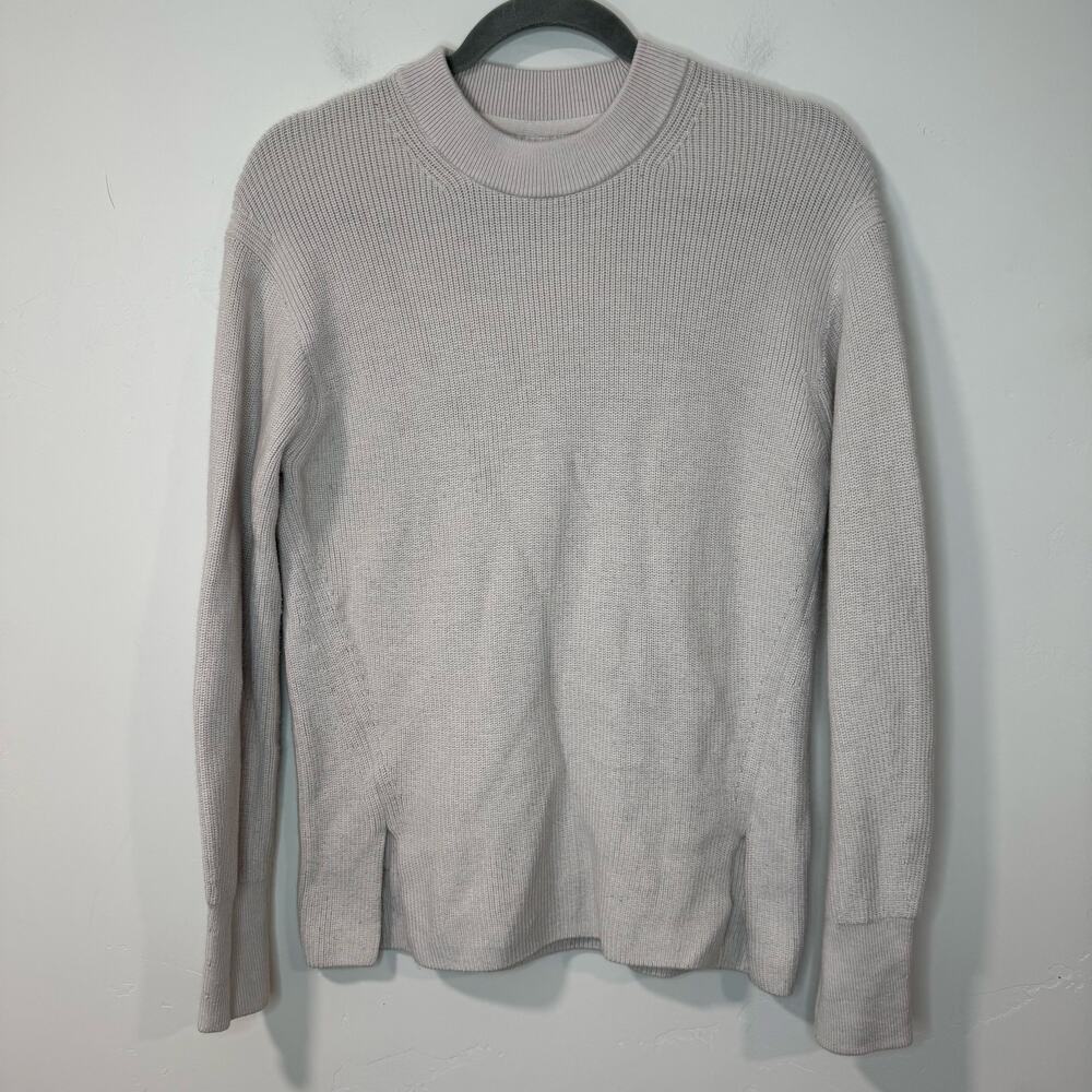 Lululemon Merino Wool-Blend Ribbed Crewneck Sweater‎ Knit Crew White Cream